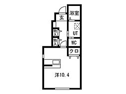 East VillageIII 102号室 1階1Kの間取り