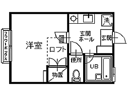 コーポ・ハイアット 1Kの間取図画像