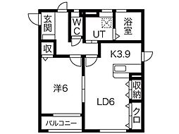 フォーシーズンズ 1LDKの間取図画像