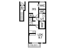 ル・メイユール水沢A 1LDKの間取図画像