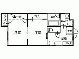 メゾン・ド・さくら 2Kの間取図画像