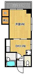 第2石井ビル 1Kの間取図画像