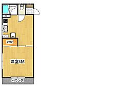 二反田ビル 1DKの間取図画像