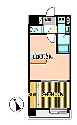 JR山陽本線 広島駅 徒歩15分の賃貸マンション 3階1LDKの間取り