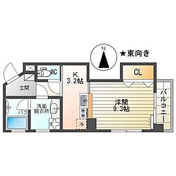 広島電鉄1系統 市役所前駅 徒歩3分の賃貸マンション 7階1Kの間取り