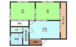 コーポ長束 2Kの間取図画像
