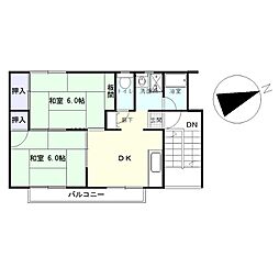 ニューハイム岩崎 2DKの間取図画像