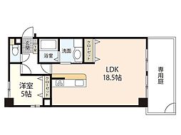 舟入町パークマンション 1LDKの間取図画像