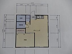 大下ハイツ 1LDKの間取図画像