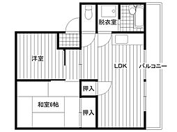 ファインコーポ 2LDKの間取図画像