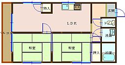 ファーストコーポ 2階2LDKの間取り