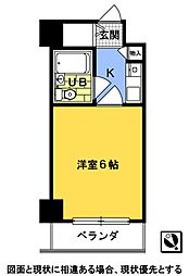 朝日プラザ呉センターコア ワンルームの間取図画像