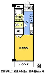 ジュネスウエダ 1Kの間取図画像