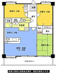 プレジデント皇神阿賀北 3LDKの間取図画像
