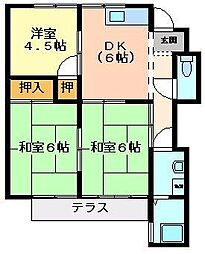 コーポ宮前 3DKの間取図画像