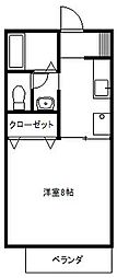 プランドール.ユウ 1Kの間取図画像