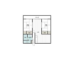 かもめマンション 2LDKの間取図画像