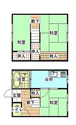 大栄荘 3Kの間取り
