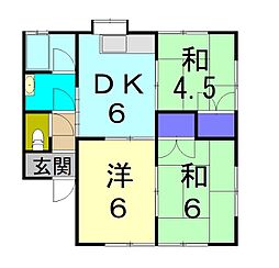 坂田アパート 3DKの間取図画像