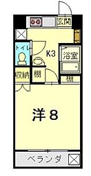 ドエル中央 1Kの間取図画像