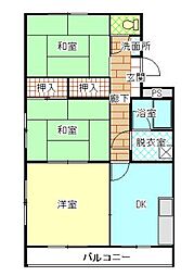 羽原マンション 3DKの間取図画像