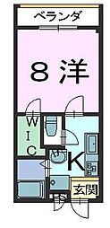 フロンティア春日 3階1Kの間取り