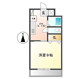 ジョイハウス新涯 1Kの間取図画像