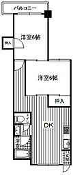 大宝ビル 2DKの間取図画像