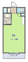 ヴィラ湯川 ワンルームの間取図画像
