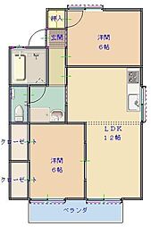 セジュールカマクラ 2LDKの間取図画像