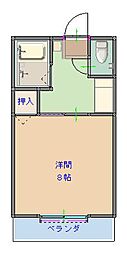 コスモスコーポ 1Kの間取図画像