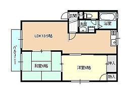ヴィラディアスA 2LDKの間取図画像