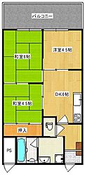 グローバル呉本通 3DKの間取図画像