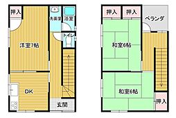 友美荘 3DKの間取図画像