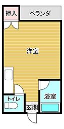 コーポカトレア ワンルームの間取図画像