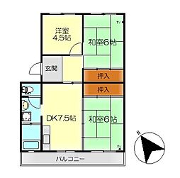 白岳コーポラス 3DKの間取図画像