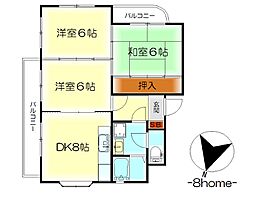 晴海コーポラス 3DKの間取図画像