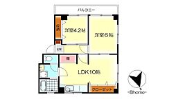 O・Sビル 2LDKの間取図画像