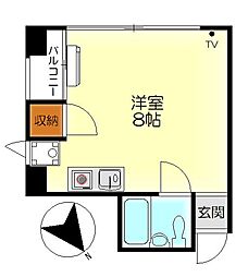 シティライフビル ワンルームの間取図画像