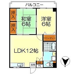 プリーマ・T 2LDKの間取図画像