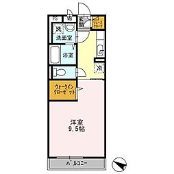 グラッサ新広 1Kの間取図画像