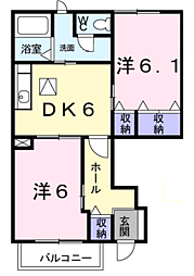 エテルノ 2DKの間取図画像