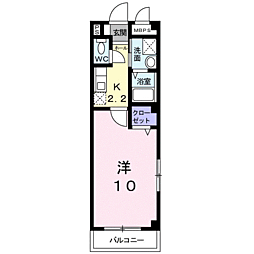 メモリー1 1Kの間取図画像