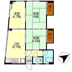 道佛ビル 3DKの間取図画像