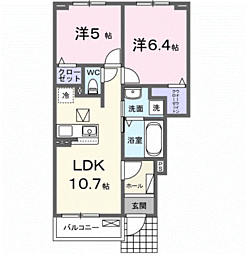 エトワールA 2LDKの間取図画像