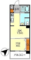 POTHOS呉三条 1DKの間取図画像