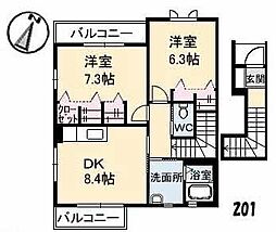プチメゾン・A 2DKの間取図画像