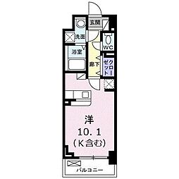 SkyBlue・淑 1Kの間取図画像