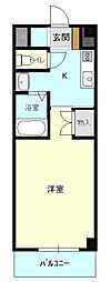 エフアンドエフアビタシオン2 1Kの間取図画像