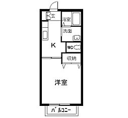ディアス弐番館 1Kの間取図画像